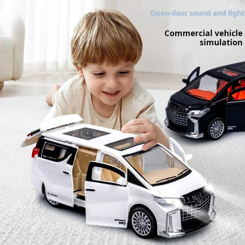 1:32 Children's Inertia Pull-back Car Toy with Lighting Sound Simulation Commercial Car Model Boy Gift Toy Car Kids Holiday Gift
