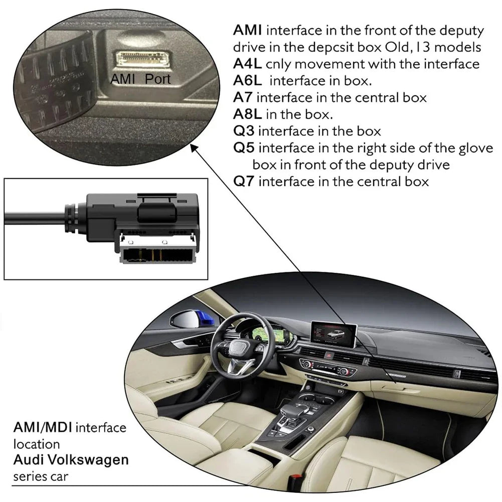 USB Aux Cable Music MDI MMI AMI To USB Female Interface Audio AUX Adapter Data Wire for VW for Audi A6L Q5 Q7 A8 S5 A5 A4L A3