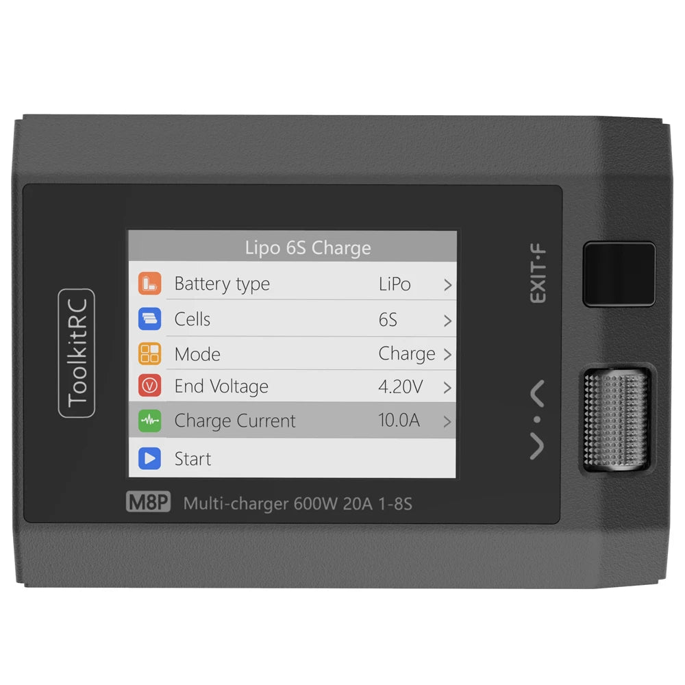 ToolkitRC M8P Charger with an increase in accuracy power of 600W 20A 5V 1-8S Multifunctional signal testing M8S upgraded