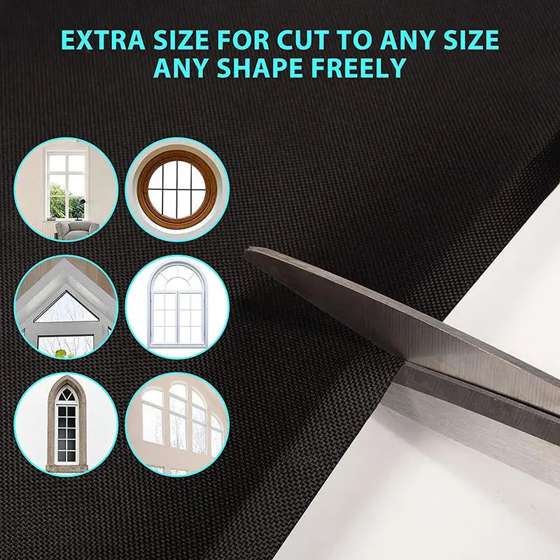 100% Blackout Curtain Removable Portable Travel DIY Blocking Window Film For Living Room Home Non-perforate No Drill Black Cloth