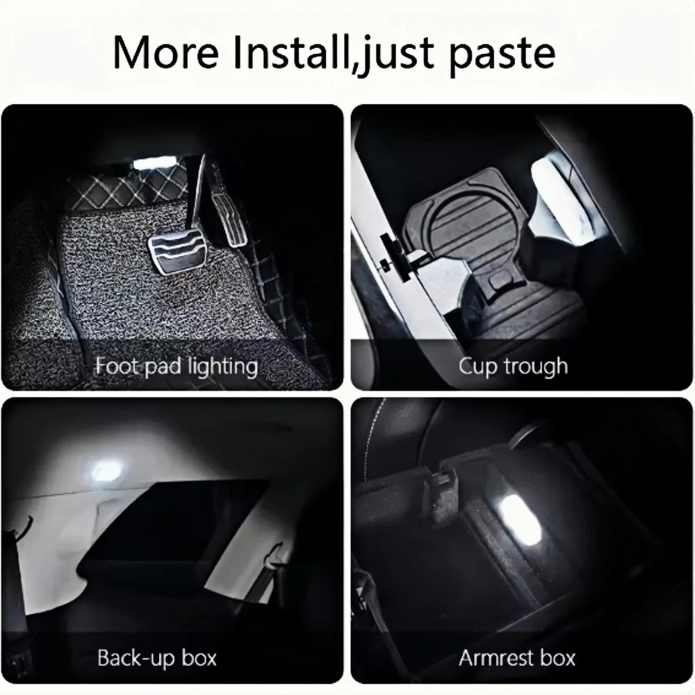 Car RGB Interior LED Small Light USB Rechargeable Magnetic LED Touch Interior Reading Light For Armrest Box Storage Box Lights