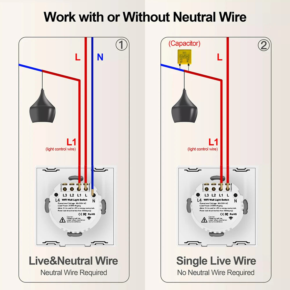 Tuya WIFI Smart Home Switch Light Wall US/EU Glass Touch Panel Voice Wireless Remote Control by Alexa Google Home