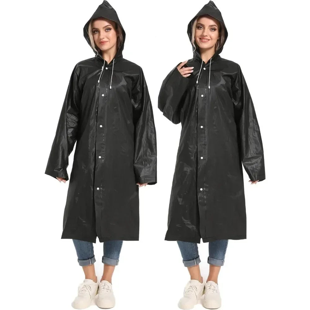 2PCS Rain Ponchos for Adults Reusable - Borogo Rain Coats for Adults Rain Jackets Raincoats for Men Women