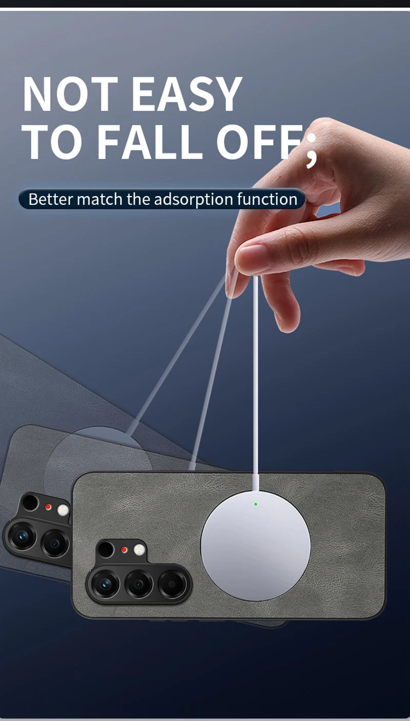 For Tecno Camon 50 4G Vintage Business Phone Case Cover Sheepskin Leather Magnetic Case Wireless Case for Tecno Camon 50 Pro 4G