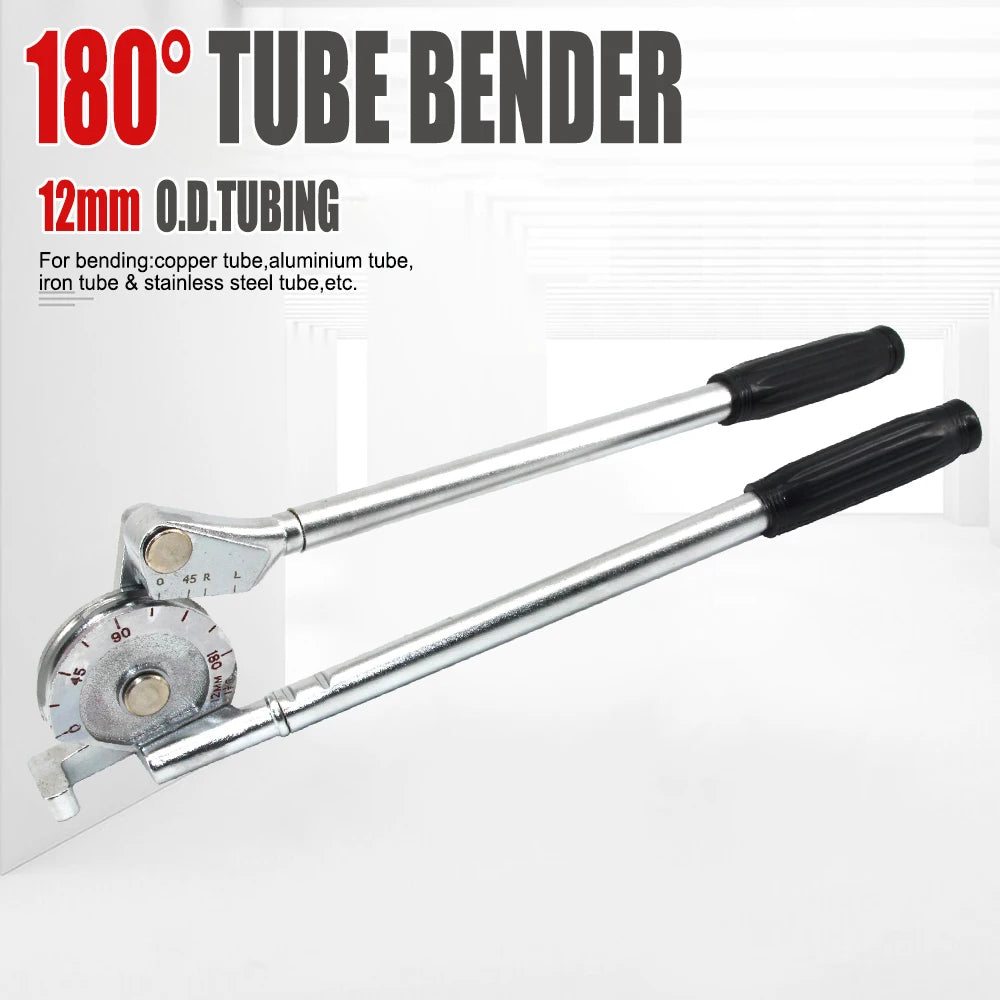 180 ° Heavy Duty Tube Bender 12mm/1/2'' O.D.TUBING 0-180 Degrees Pipe Bender and Tube Bending Manual Machine Tools