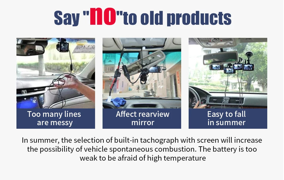 JMCQ USB ADAS Car DVR Dash For Android Auto Multimedia Player Front & Rear Dual Camera Loop Recording Motion Detection Cameras