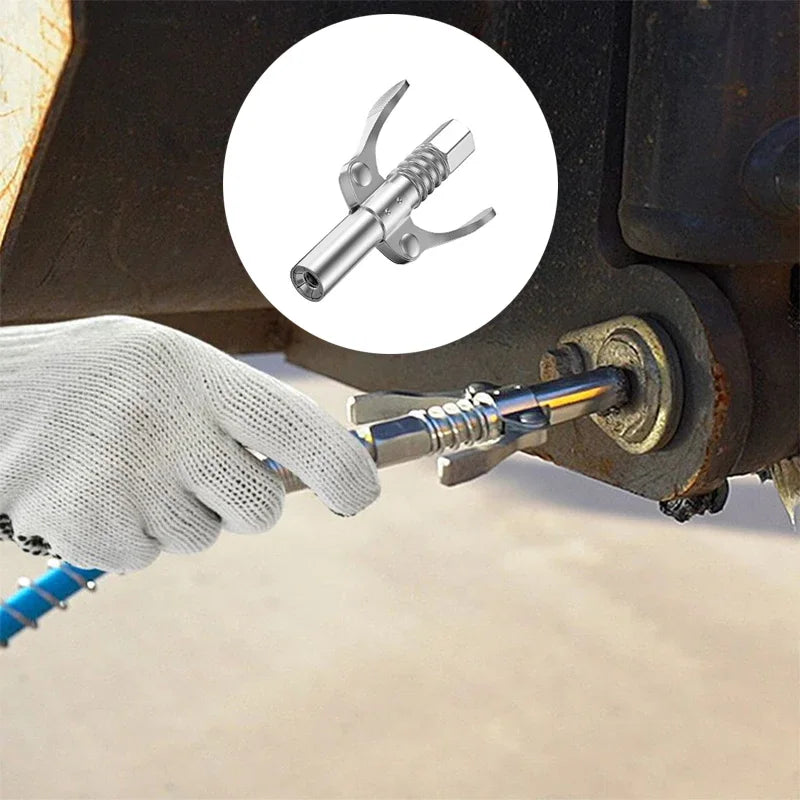 10000PSI Grease Nozzle Gun Universal M6/M8/M10/M12/M14 Locking Clamp Type Double Handle Locking Clamp Grease Gun Auto Parts
