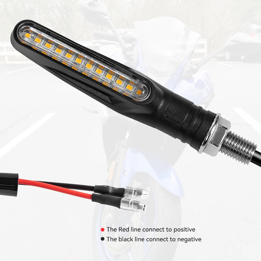 Motorcycle LED Turn Signal Light Amber Flasher LED Flowing Water Indicator Blinker Waterproof Motorcycle Lamp Accessories