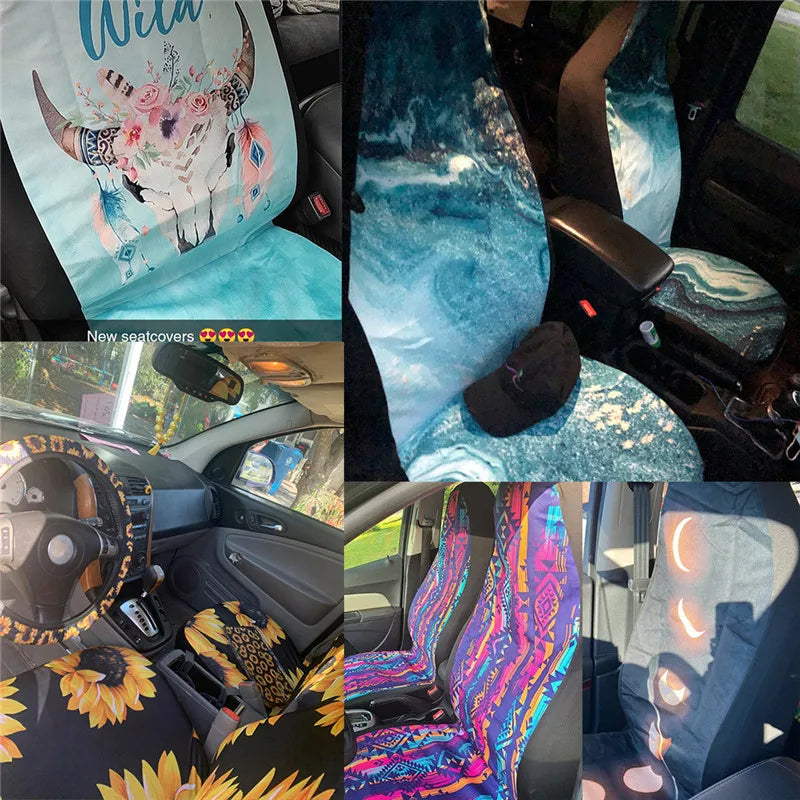 Gradient Owl Dreamcatcher Galaxy Print Car Seat Covers Anti-Slip Auto Seat Protector Universal Dropshipping funda asientos coche