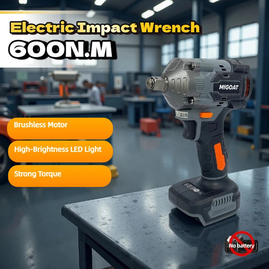 Cordless Impact Wrench 600N.M, Auto Maintenance Tool for Tire Replacement, Compact Design for Makita 18V-21V Battery