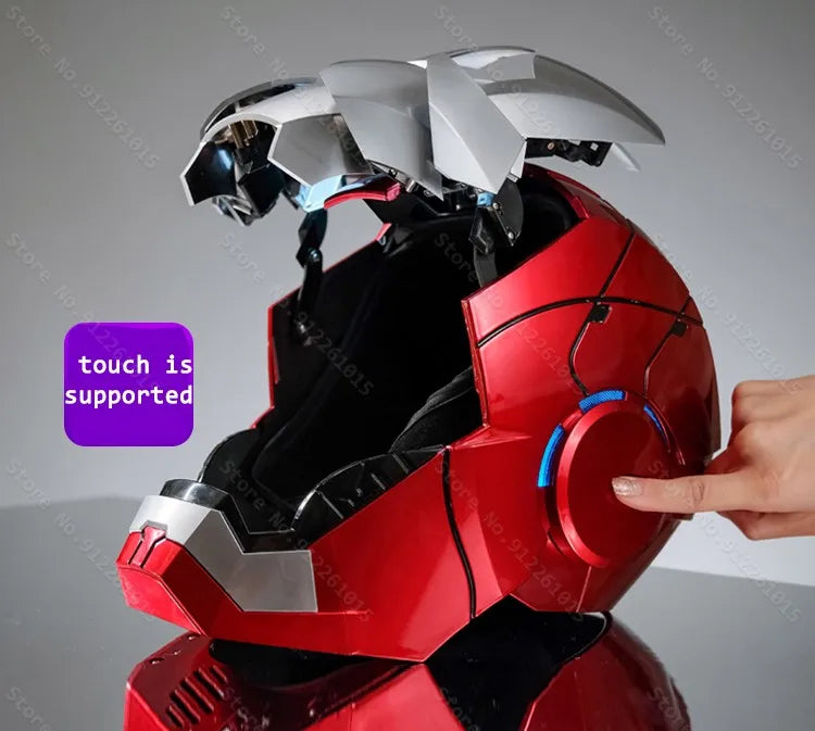 Iron Man Mk5 Helmet 1:1 Scale Electric Voice Activated Wearable Mask With Automatic Opening Closing Adult Toy Gift Collectible