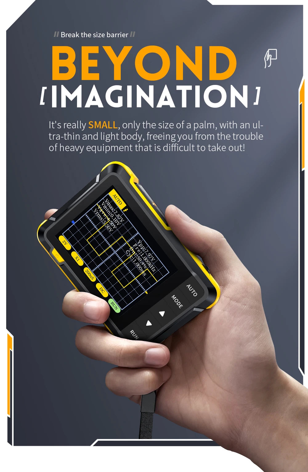 FNIRSI DSO152 DSO153 New Mini Handheld Digital Oscilloscope Portable 2.5MSa/s 200KHz Analog Bandwidth 800 VPP with PWM Output