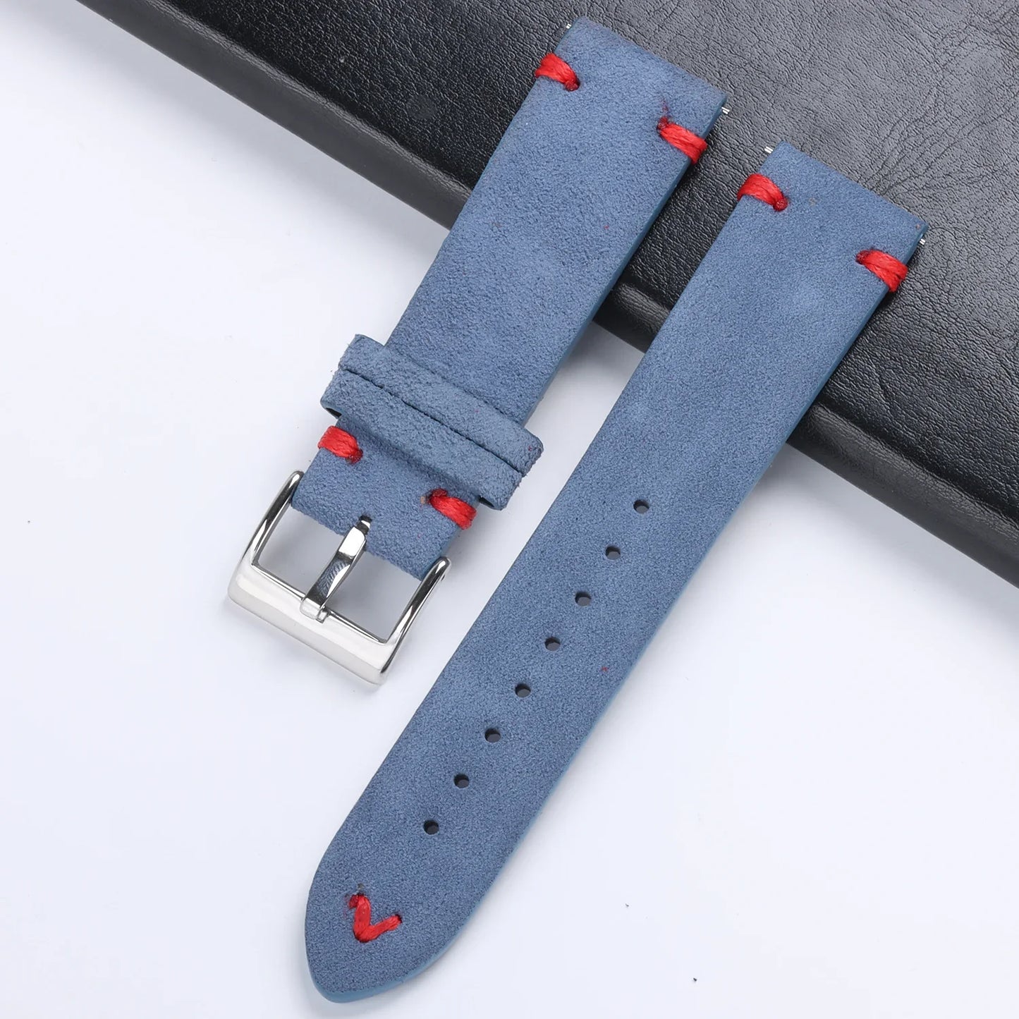 Soft Suede Watch Band 18mm 20mm 22mm Leather Strap Brown Blue Black Belt Replacement for Seiko Quick Release Men Women Bracelet