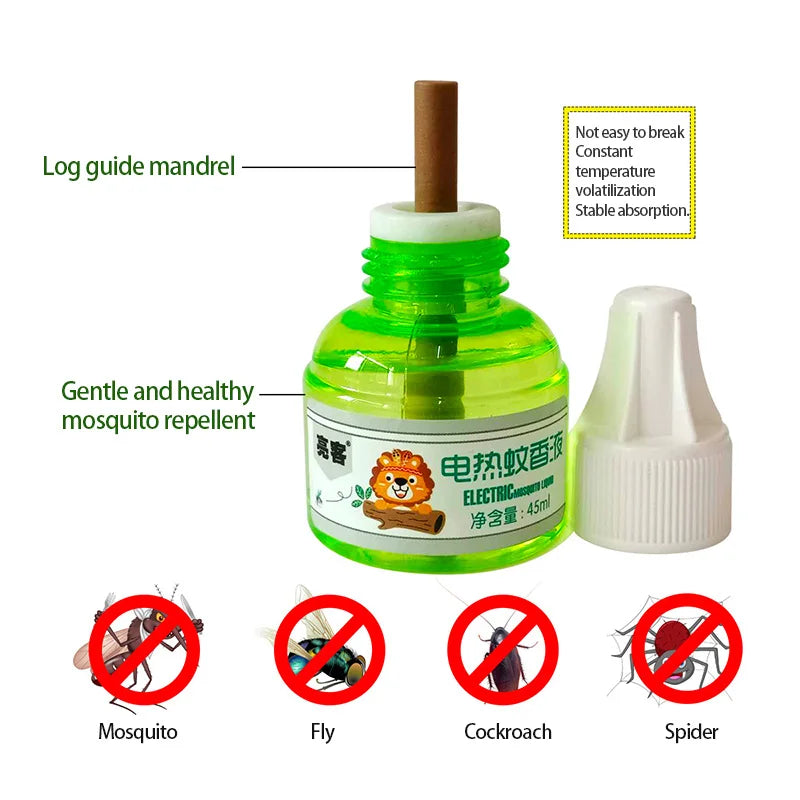 1~10PCS 45ml Refillables Odorless Mosquito Coil Liquid Portable Electric Mosquito Coil Heater Repellent Anti Mosquito Killer Fly