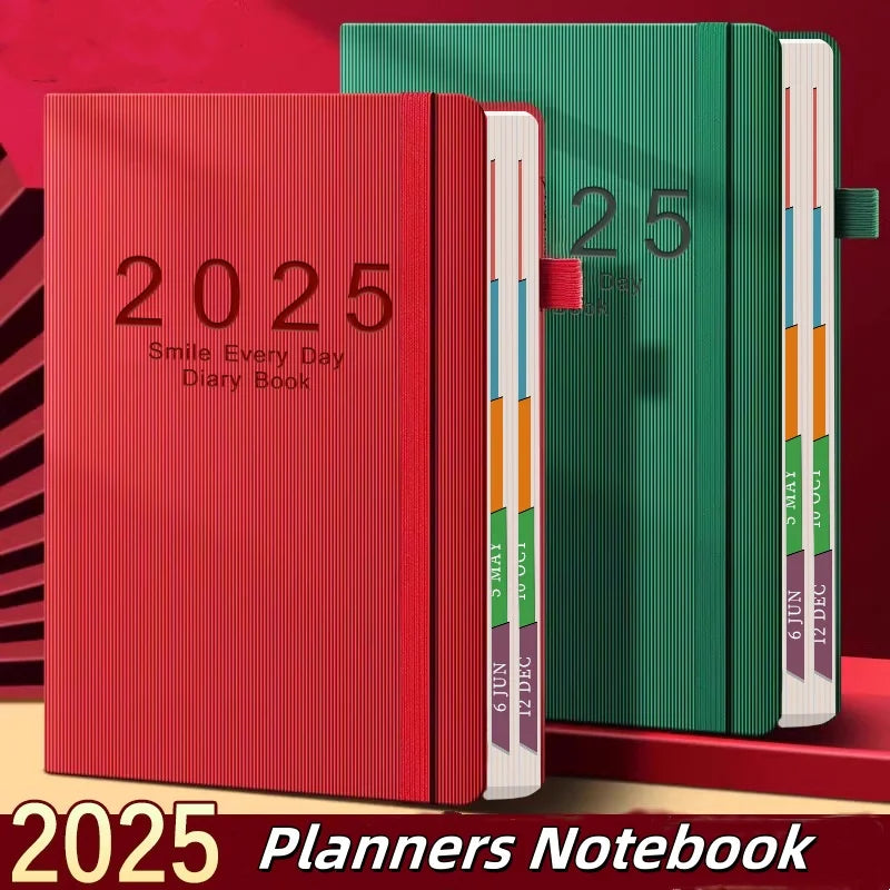 2025 Planner Schedule Agenda Efficiency Notebook Daily Weekly Monthly Diary Journal for Students School Office Stationery Supply