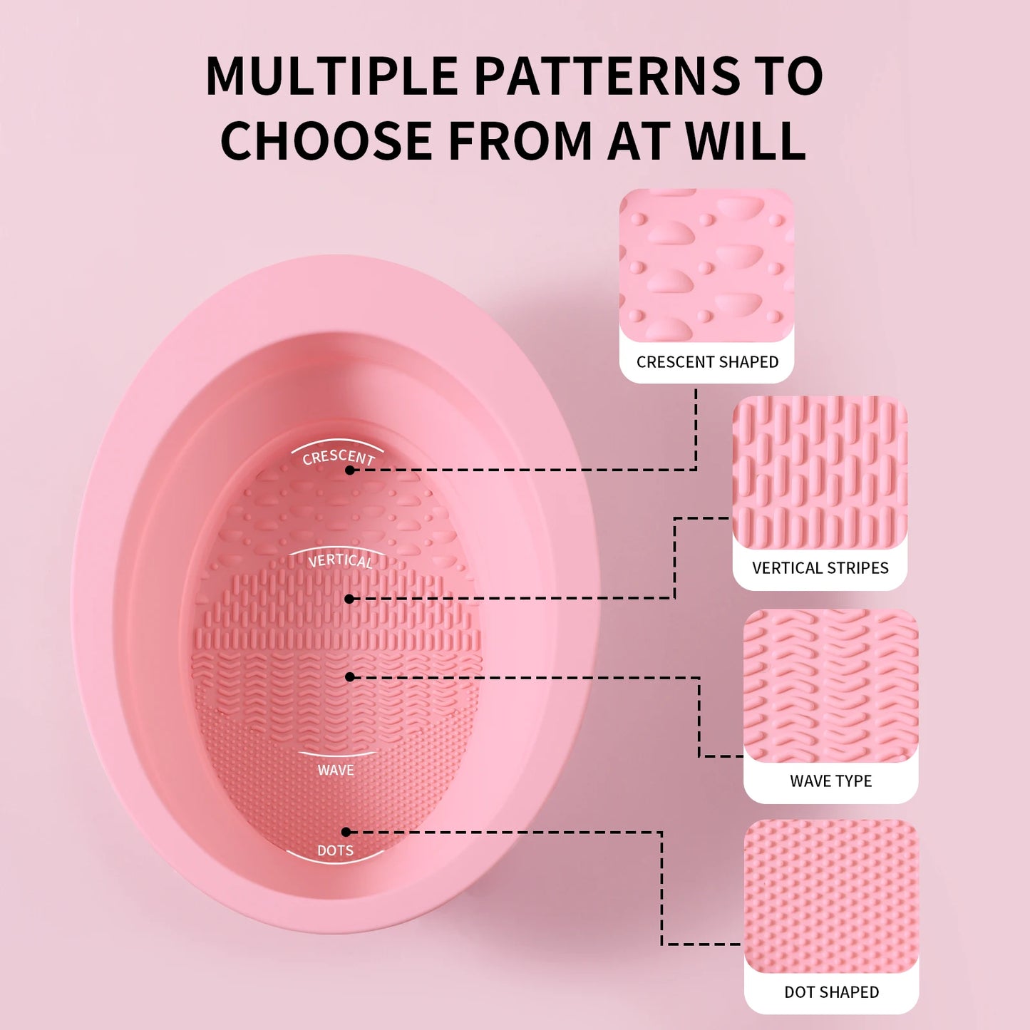 Makeup Brush Cleaning Tool,1pcs Silicone Brush Cleaner Pad Foldable Portable Cleaning Bowl For Makeup Brushes