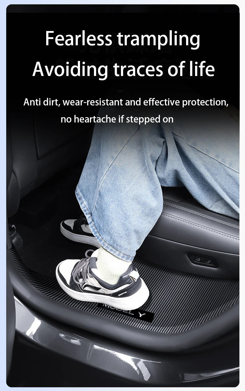 For New Tesla Model Y Juniper 2025+Front And Rear Door ABS Anti Scratch And Dirt Resistant Threshold Strips Interior Accessories