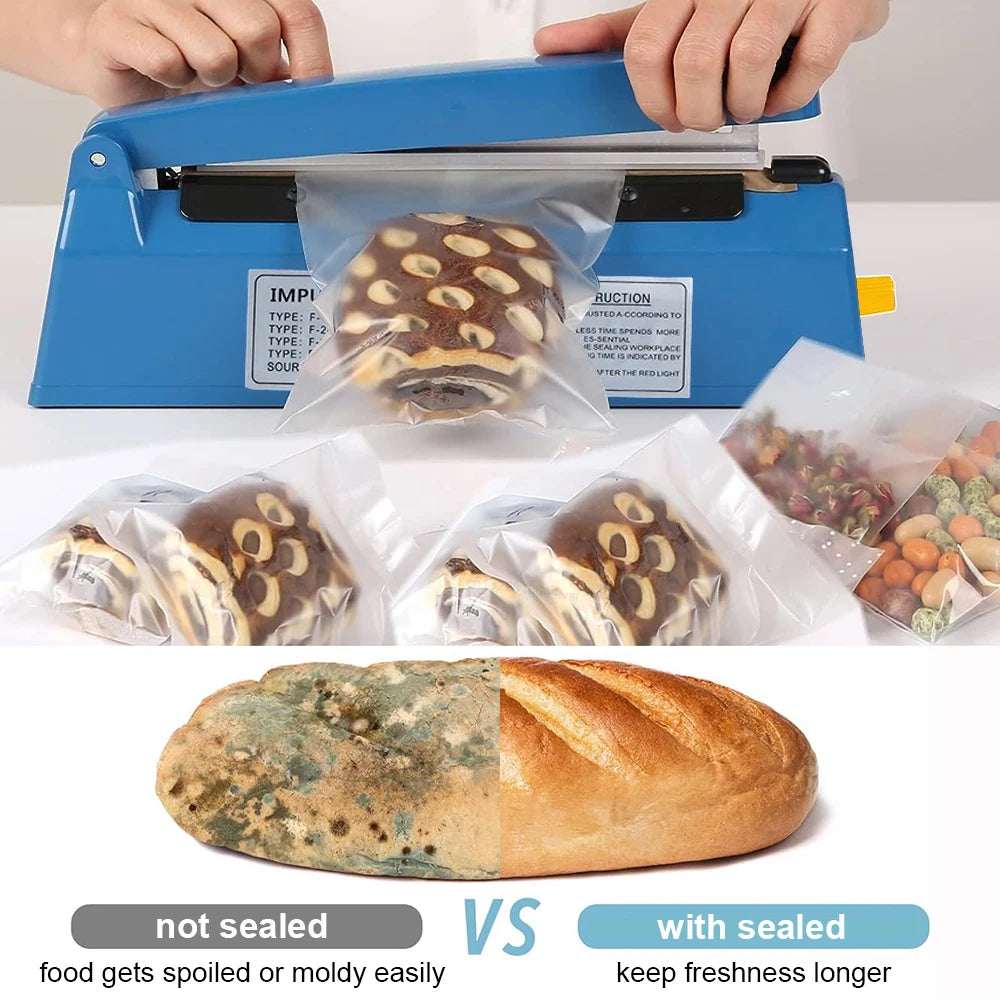 Electric Heat Bag Sealing Machine Plastic Bag Sealer Hand Press Food Seal Plastic Bag Impulse Sealer Fast Heat Packaging Machine