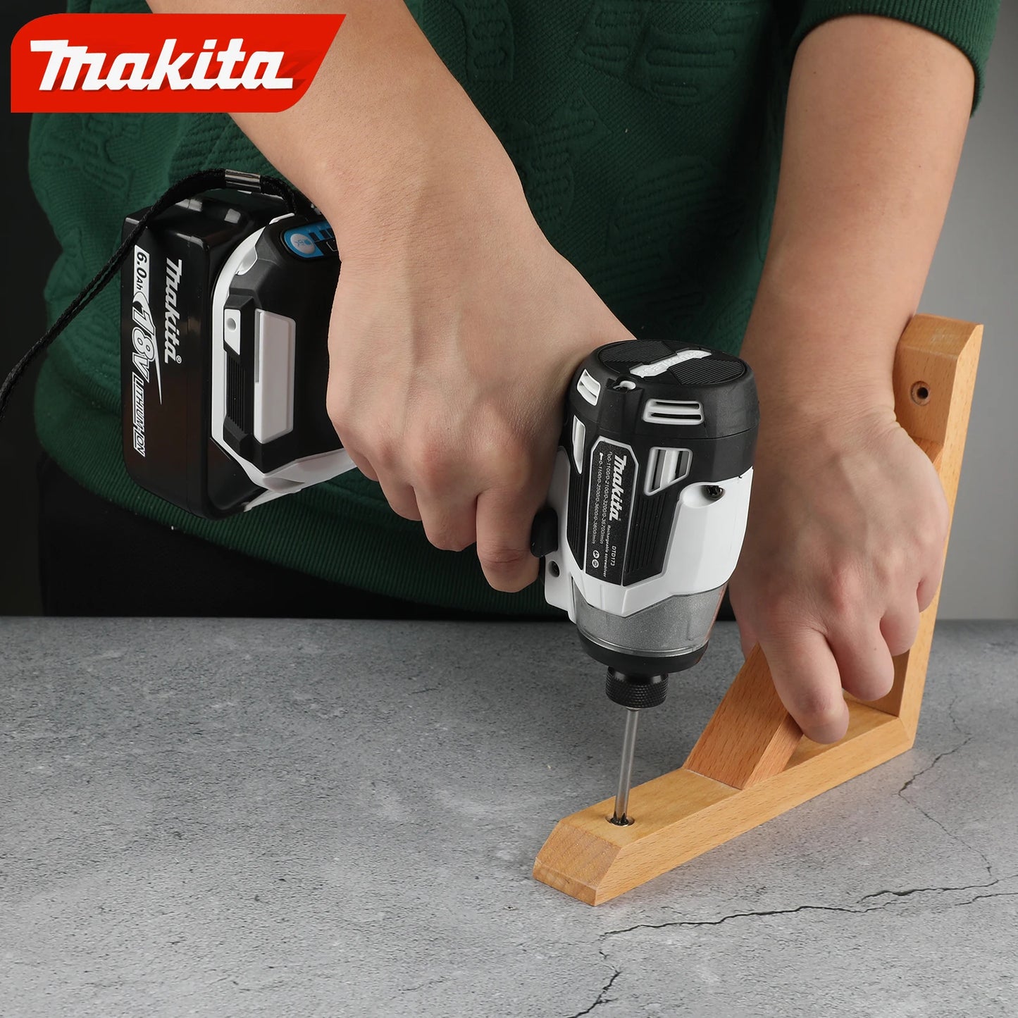 Makita DTD173 black and white brushless screwdriver, rechargeable electric screwdriver, auto repair impact screwdriver