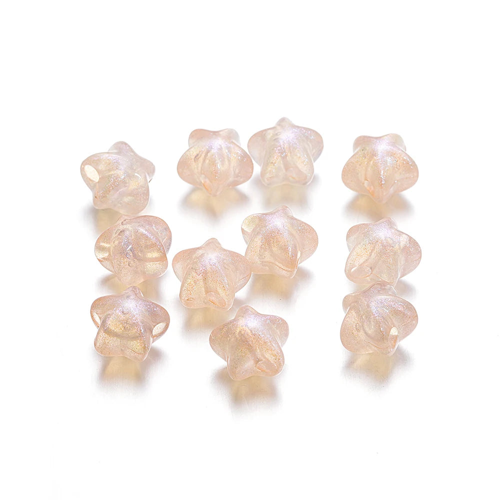 30Pcs/Lot Acrylic Transparent Five-pointed Star Spacer Loose Beads for DIY Necklace Bracelet Earring Jewelry Accessories
