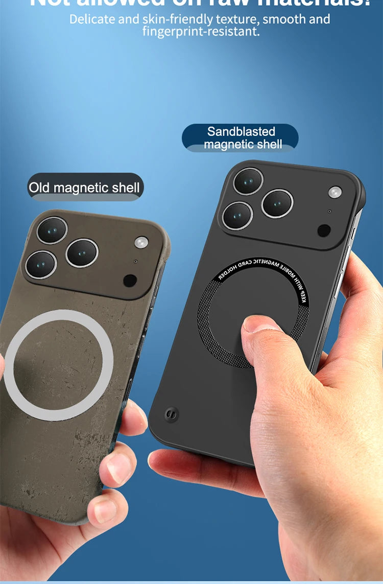 Ultra Thin Case For IPhone 17 Air 17 Pro Max Magsafe Frameless Magnetic Wireless Charging Hard PC Phone Cover