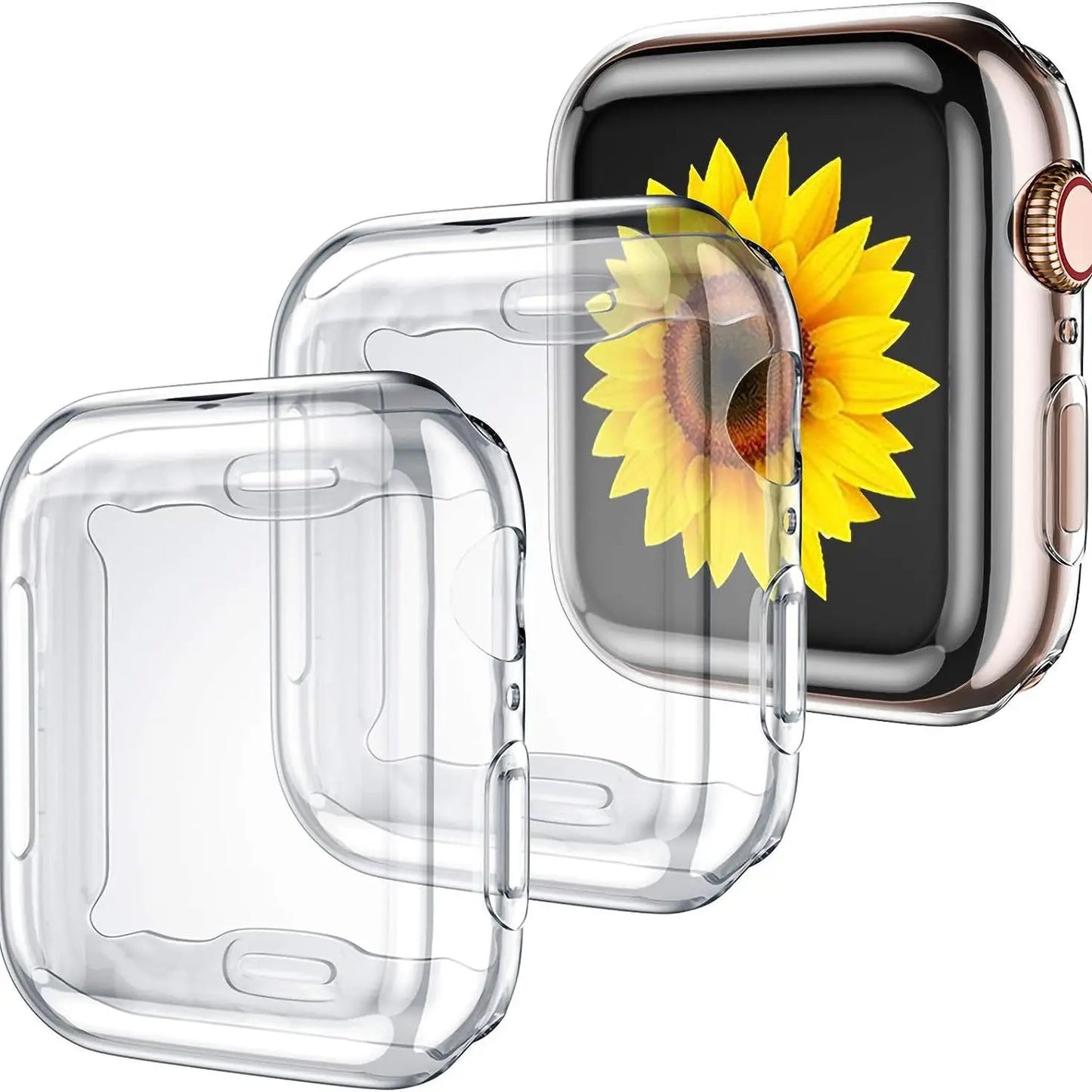 Clear Case For Apple Watch 45mm 41mm 44mm 40mm 46mm 42mm Screen Protector Full Cover TPU Bumper iWatch Series 10 9 8 7 SE 6 5 4