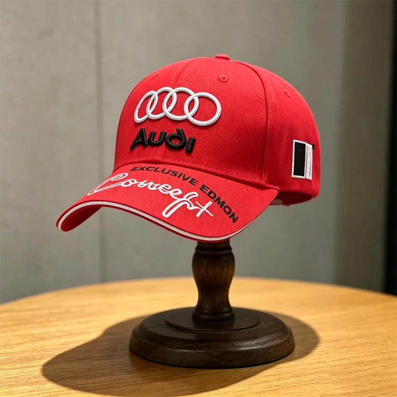 Car Embroidery Hat  For Audi SLine A4 B8 A3 A5 A6 C5 A1 A7 A8 Q5Q7 RS3 RS4 RS5 TT Outdoor Adjustable Casual Baseball Cap Sticker