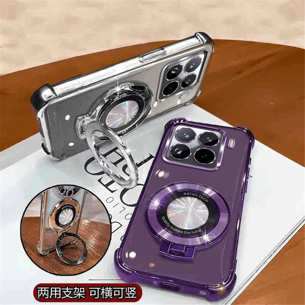 Luxury Plating Holder Phone Case For Infinix Note 60 50 30 40 Pro 50X 50S Smart 20 10 9 8 7 6 5 Shockproof Silicone Stand Cover