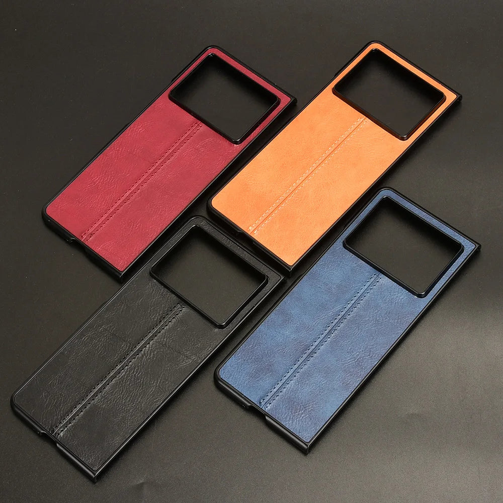 For Tecno Phantom V Fold 2 Case Luxury Leather Skin Texture Ultra Thin Slim Back Cover For Tecno Phantom V Fold2 Phone Cases