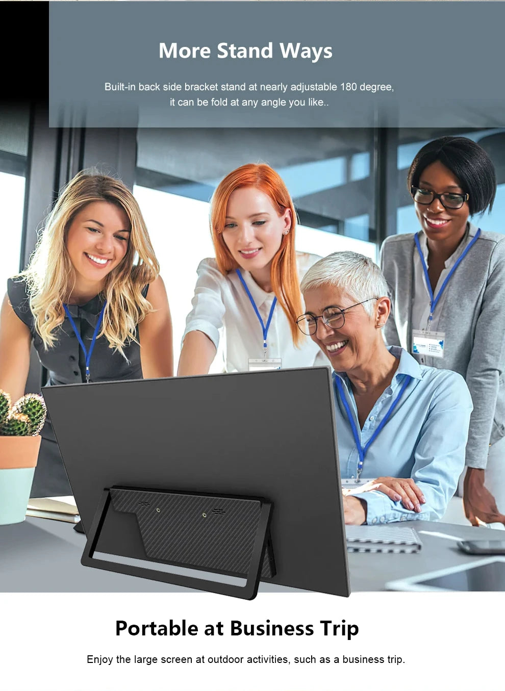 Bimawen 15.6 inch 60Hz Smart TV Portable Monitor with Google TV For Mini PC Laptop Phone Xbox PS4 PS5 Switch Game monitor