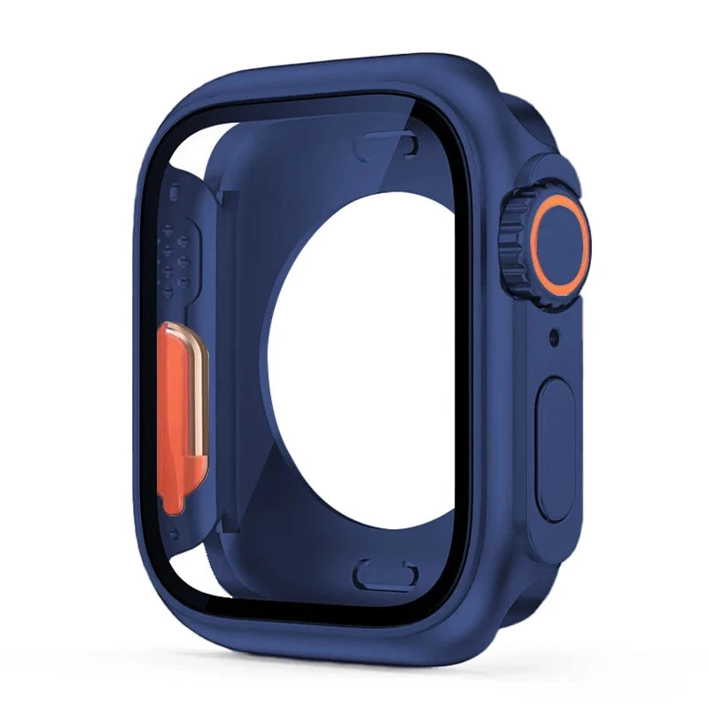 Screen Protector Cover for Apple Watch 45mm 44mm 40mm 41mm Hard PC Front Rear Bumper Case  iwatch 9 8 7 SE 6 5 4 Change To Ultra