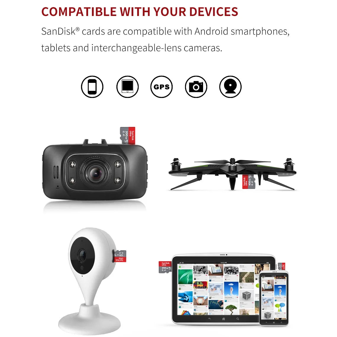 SanDisk Micro SD Memory Card TF Flash Card Ultra A1 V10 C10 U1 32GB 64G 128G 256G 512G 1TB for Camera Phone Nintendo Switch