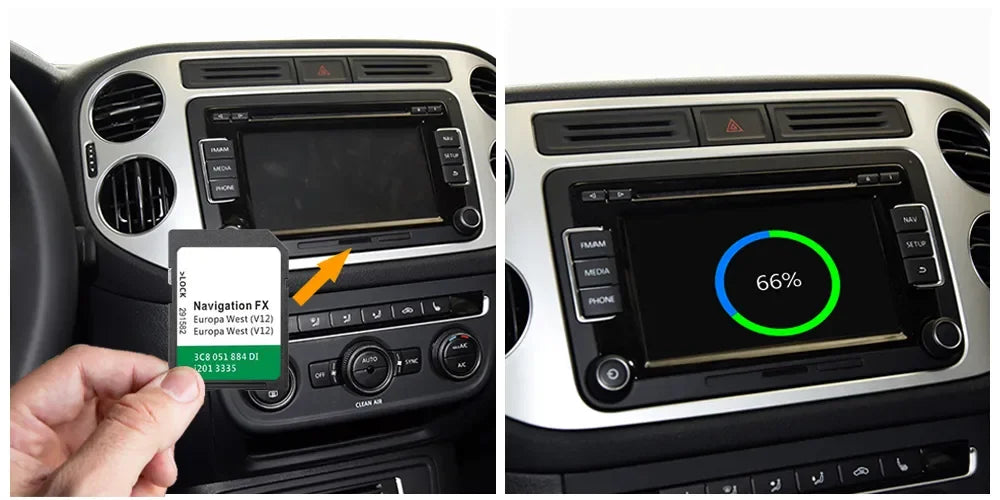 for VW Golf 6 (5K) (2008 -2014) FX V12 RNS 310 WEST Europe Cover Norway Austria UK EN Sat Naving GPS SD Card