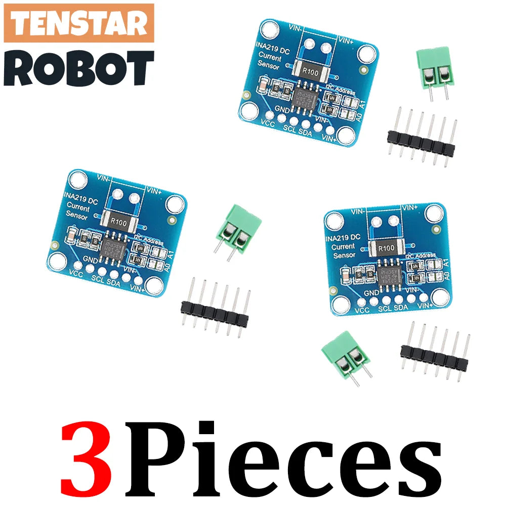 TENSTAR 3pcs INA219 Module DIY 3V-5V IIC I2C MCU-219 Bidirectional Current Power Supply Monitoring Sensor Module