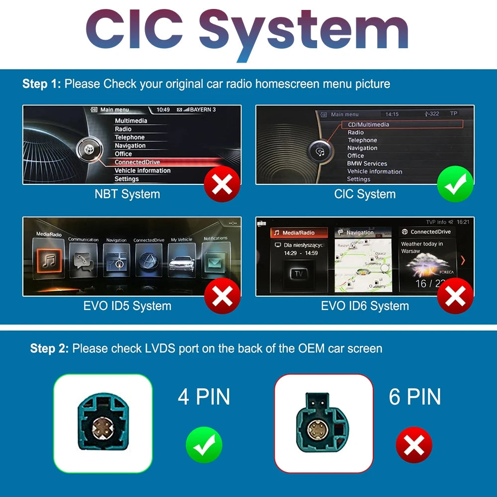 Wireless CarPlay Android Auto for BMW NBT CIC System 1 2 3 4 5 6 7 Series X1 X3 X4 X5 X6 MINI E60 E84 E70 F26 F25 F10 F11F20 F21