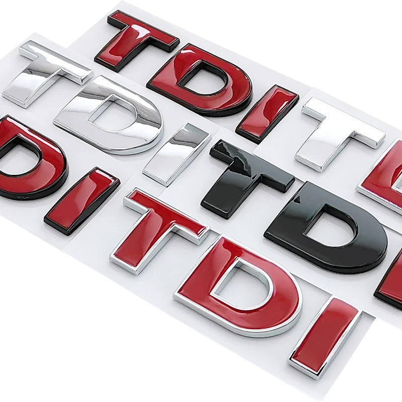 3d ABS Black Logo TDI Emblem Car Trunk Badge For VW Passat Jetta Touareg Tiguan Touran Golf 4 5 6 Caddy TDI Sticker Accessories