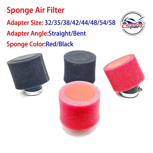 32mm 35mm 38mm 42mm 44mm 58mm straight Neck Foam Air Filter Sponge Cleaner Moped Scooter Dirt Pit Bike Motorcycle RED Kayo BSE