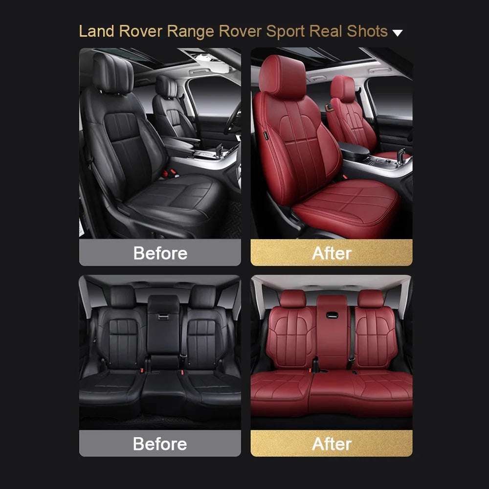 For Land Rover Range Rover Velar 2017 2018 2019 2020 Faux Leather Custom Car Seat Covers Full Set Interior Protector Accessories