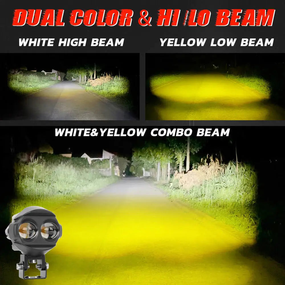 New Motorcycle 3inch Fog Lights 6000K 3500K LED Off Road Driving Light 20000LM Auxiliary Spot Work Lights for Truck Car ATV