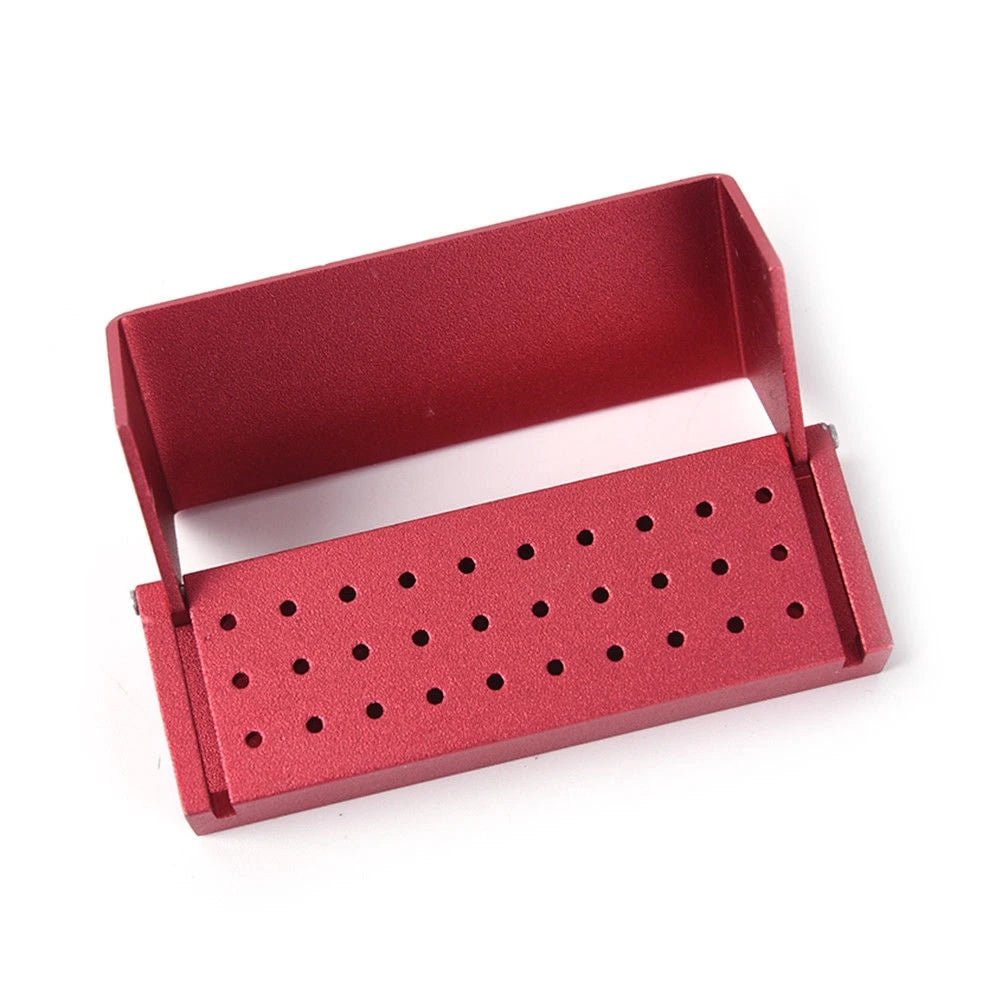 30 Holes Dental Opening Bur Burs Holder Block Disinfection Box Autoclave FG1.6mm