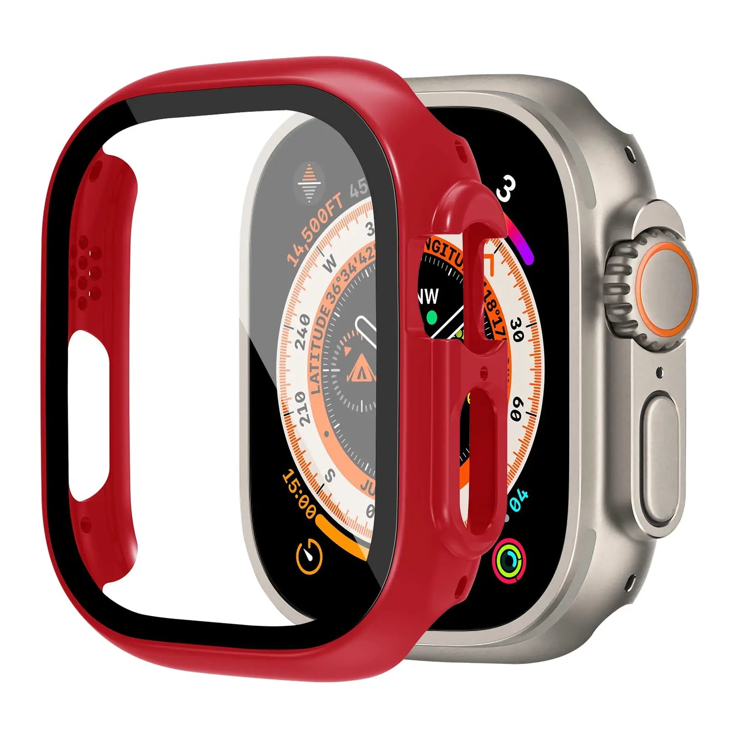 Cover For Apple Watch Ultra 2 3 Case 49mm Accessories PC Shockproof Bumper+Tempered Glass Screen Protector iwatch Series Ultra3
