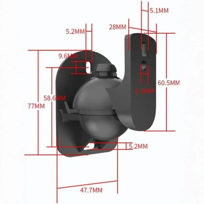 2pcs Adjustable Wall Mount Speaker Brackets,Swivel & Tilt for Sound Positioning for Home Theater,Bookshelf Systems,Boat Speakers