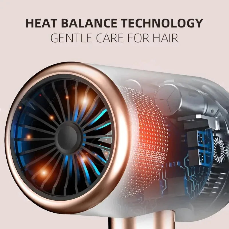 High-Speed Electric Turbine Hair Dryer Airflow Low Noise Constant Temperature And Quick Drying Suitable For Home Salons