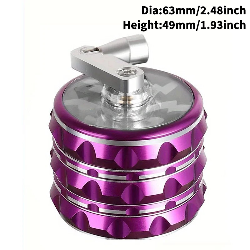 Hand Crank Tobacco Grinder Pollinator Manual Spice Mills 4 Layers Smoke Grass Crusher Muller Smoking Accessories