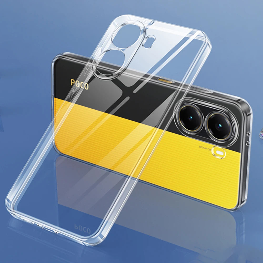 Transparent Silicone Case For Xiaomi Poco X7 X6 X5 X4 X3 X2 M7 M6 M5 M4 M3 Pro GT F6 F5 F3 F1 4G 5G Cover Clear Shockproof Shell