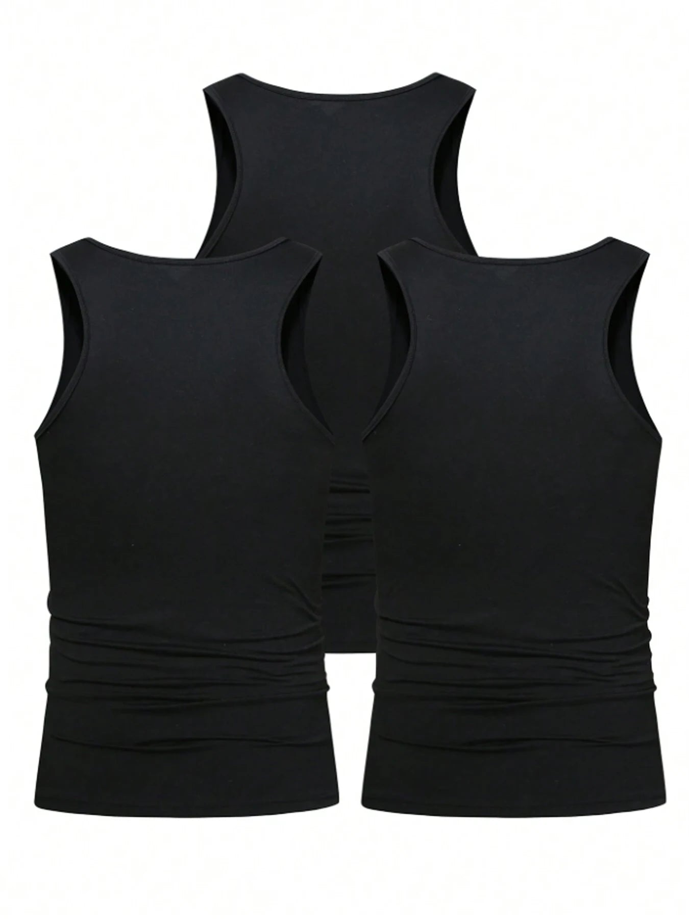 3pcs Summer Mens Sleeveless Tank Top Solid Vest Undershirts O-neck Gym Tees Trendy Versatile Slim Fit Men Casual Vest Tops