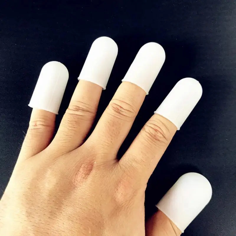 5pcs Finger Protector Anti-cut Silicone Gel Tube Hand Bandage Heat Resistant Finger Sleeves Great Cooking Kitchen Tools