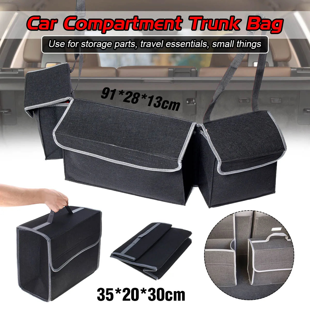 Multipurpose Portable Foldable Collapsible Car Trunk Storage Box Organizer Case Auto Interior Stowing Tidying Container Bags