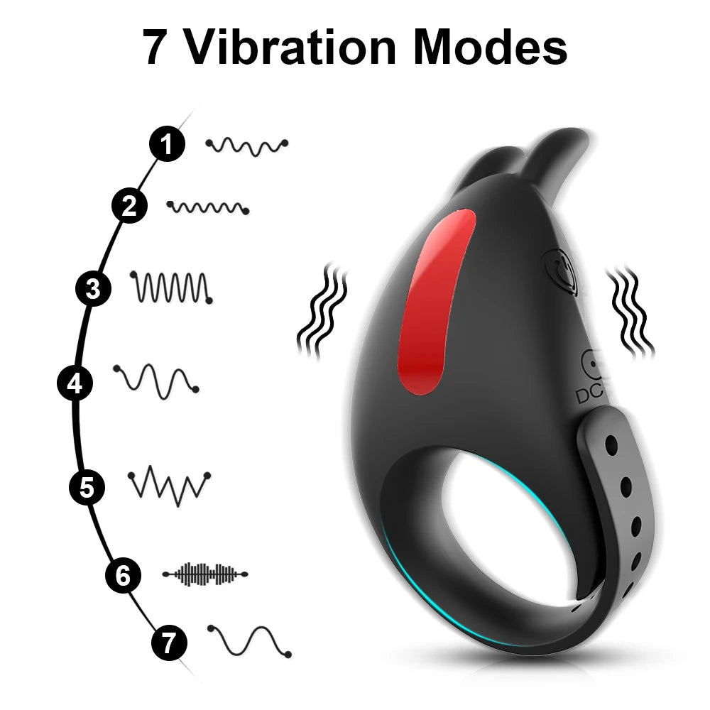 Adjustable Cock Ring for Men Vibrating Penis Ring Remote Control Ejaculation Delay Clitoris Stimulation Sex Toy for Couples