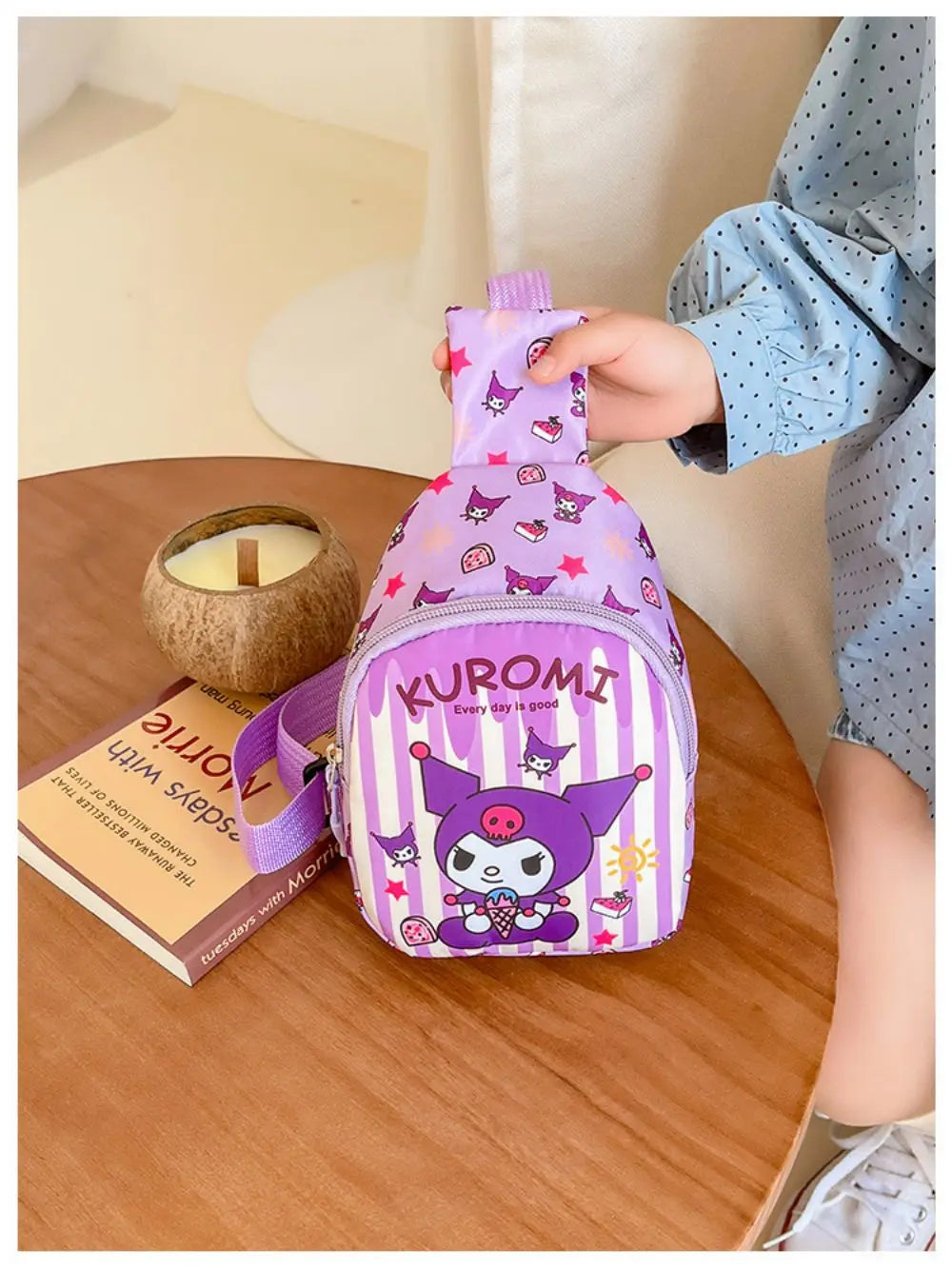 Hello Kitty Children Chest Bag Sanrio figure Kuromi Cute Coin Purse Shoulder Bag Boy Girl Cross Body Bag Fashion Messenger Bag